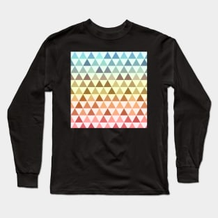 Red to blue triangle mosaic pattern Long Sleeve T-Shirt